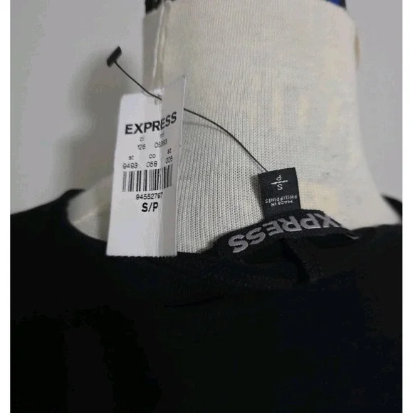 Express Women's Maxi Dress Small Sexy Cocktail Black Long Side Split NWT Bodycon - Picture 6 of 10